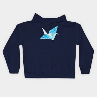 Watercolor Paper Crane Kids Hoodie